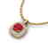 1.08 CTW Ruby & Micro VS/SI Diamond Necklace Halo 18K - 2