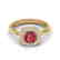 1.16 CTW Ruby & Micro Pave VS/SI Diamond Ring Halo 18K