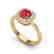 1.16 CTW Ruby & Micro Pave VS/SI Diamond Ring Halo 18K - 2