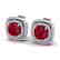 4.95 CTW Ruby & Micro Pave VS/SI Diamond Halo Earrings
