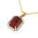 6 CTW Garnet And Micro Pave VS/SI Diamond Halo Necklace
