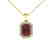 6 CTW Garnet And Micro Pave VS/SI Diamond Halo Necklace - 2