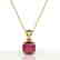2 CTW Cushion Cut Ruby Designer Solitaire Necklace 18K - 2