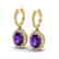 3.50 CTW Amethyst & Micro Pave VS/SI Diamond Earrings