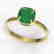 2 CTW Cushion Cut Emerald Solitaire Engagement Ring 18K - 2