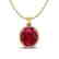 12 CTW Ruby & Micro Pave VS/SI Diamond Halo Necklace