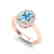 2 CTW Sky Blue Topaz & Micro VS/SI Diamond Ring Halo - 2