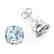 9 CTW Cushion Cut Aquamarine Inspired Solitaire Stud - 2