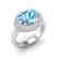 5 CTW Sky Blue Topaz & Micro Pave VS/SI Diamond Ring