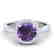 2 CTW Amethyst & Halo VS/SI Diamond Micro Pave Ring 18K