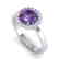 2 CTW Amethyst & Halo VS/SI Diamond Micro Pave Ring 18K - 2