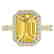 4.50 CTW Citrine And Micro Pave VS/SI Diamond Halo Ring