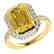 4.50 CTW Citrine And Micro Pave VS/SI Diamond Halo Ring - 2