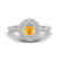 0.70 CTW Citrine & Micro Pave VS/SI Diamond Ring 18K