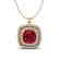 2.52 CTW Ruby & Micro Pave VS/SI Diamond Halo Necklace