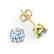 3 CTW Cushion Cut Aquamarine Designer Solitaire Stud - 2