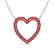 3.50 CTW Red Sapphire Heart Halo Designer Necklace 10K
