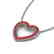 3.50 CTW Red Sapphire Heart Halo Designer Necklace 10K - 2