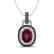 2.50 CTW Garnet With Black Micro VS/SI Diamond Necklace