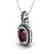 2.50 CTW Garnet With Black Micro VS/SI Diamond Necklace - 2