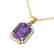 5 CTW Amethyst & Micro Pave VS/SI Diamond Halo Necklace