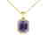 5 CTW Amethyst & Micro Pave VS/SI Diamond Halo Necklace - 2