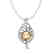 0.31 CTW VS/SI Diamond Golden Pearl Necklace 14K White
