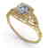 0.50 CTW Certified VS/SI Cushion Diamond Ring Art Deco - 2