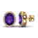 5.50 CTW Amethyst & Micro VS/SI Diamond Halo Earrings - 2