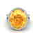 10 CTW Citrine & Micro Pave VS/SI Diamond Halo Ring 18K