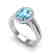 3 Sky Blue Topaz & Micro VS/SI Diamond Halo Solitaire - 2