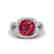 3.15 CTW Ruby & Micro VS/SI Diamond Ring 18K White Gold
