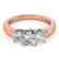 1.33 CTW Certified VS/SI Diamond 3 Stone Ring 14K Rose