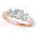 1.33 CTW Certified VS/SI Diamond 3 Stone Ring 14K Rose - 2