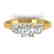 1.37 CTW Certified VS/SI Diamond Art Deco 3 Stone Ring