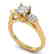 1.37 CTW Certified VS/SI Diamond Art Deco 3 Stone Ring - 2
