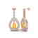 2.25 CTW Citrine & Micro Pave VS/SI Diamond Earrings - 2