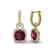 7 CTW Garnet & Micro Pave VS/SI Diamond Earrings 18K - 2