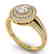 1.15 CTW Certified VS/SI Diamond Art Deco Halo Ring 18K - 2