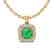 1.08 CTW Emerald & Micro VS/SI Diamond Necklace Halo