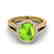3 CTW Peridot & Micro VS/SI Diamond Halo Solitaire Ring