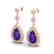 4.50 CTW Amethyst & Micro Pave VS/SI Diamond Earrings