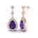 4.50 CTW Amethyst & Micro Pave VS/SI Diamond Earrings - 2