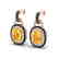 5 CTW Citrine & Black Micro Pave VS/SI Diamond Earrings