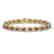 10.11 CTW Garnet & Diamond Halo Bracelet 10K Yellow