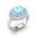 4 CTW Aquamarine & Micro Pave VS/SI Diamond Ring 18K