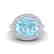 4 CTW Aquamarine & Micro Pave VS/SI Diamond Ring 18K - 2