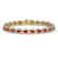 11.58 CTW Ruby & Diamond Halo Bracelet 10K Yellow Gold