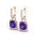 7 CTW Amethyst & Micro Pave VS/SI Diamond Earrings 14K