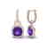 7 CTW Amethyst & Micro Pave VS/SI Diamond Earrings 14K - 2